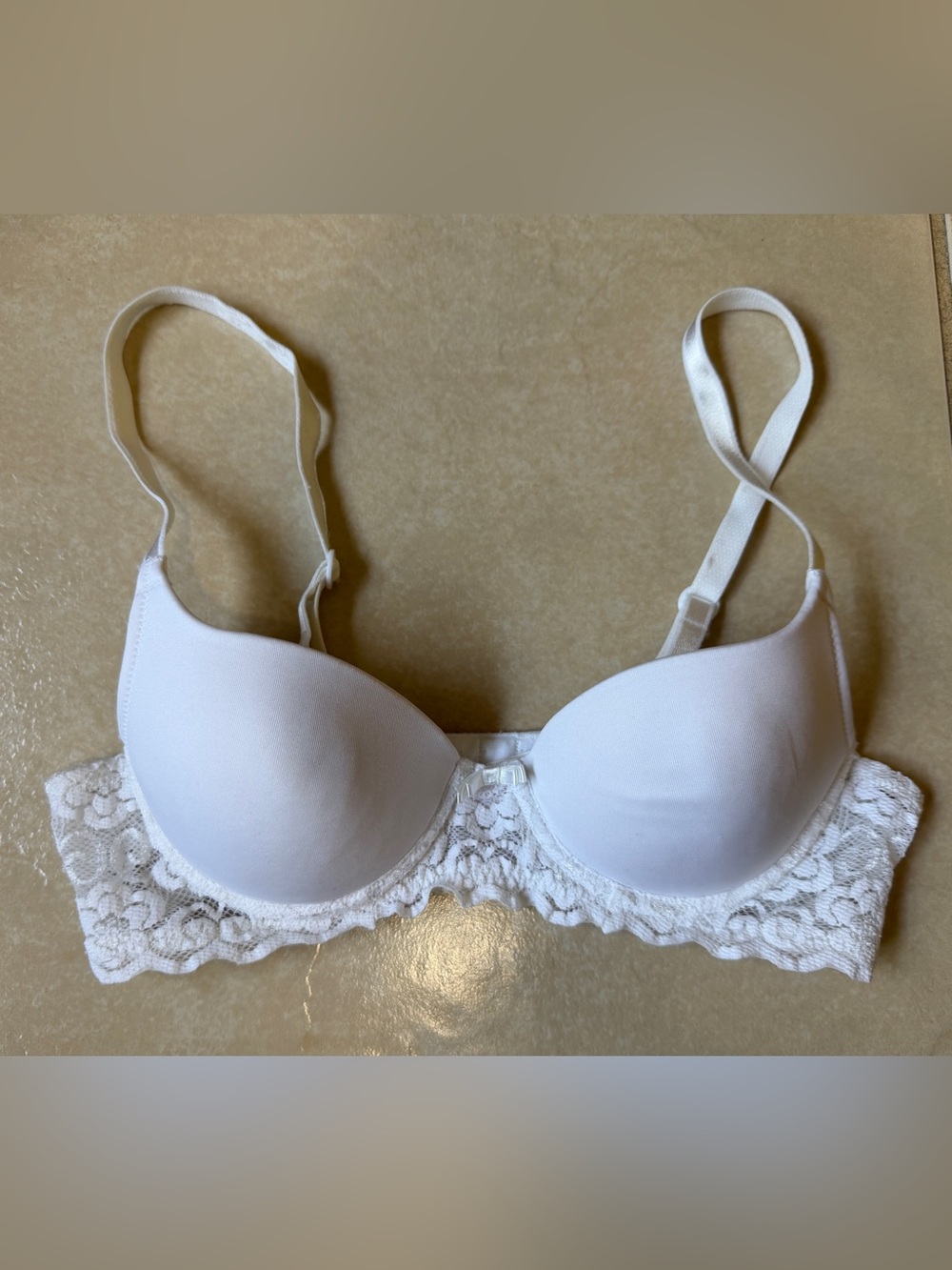 Lily of France Women's Value in Style Smooth Cup Lace Push Up Bra White 34A